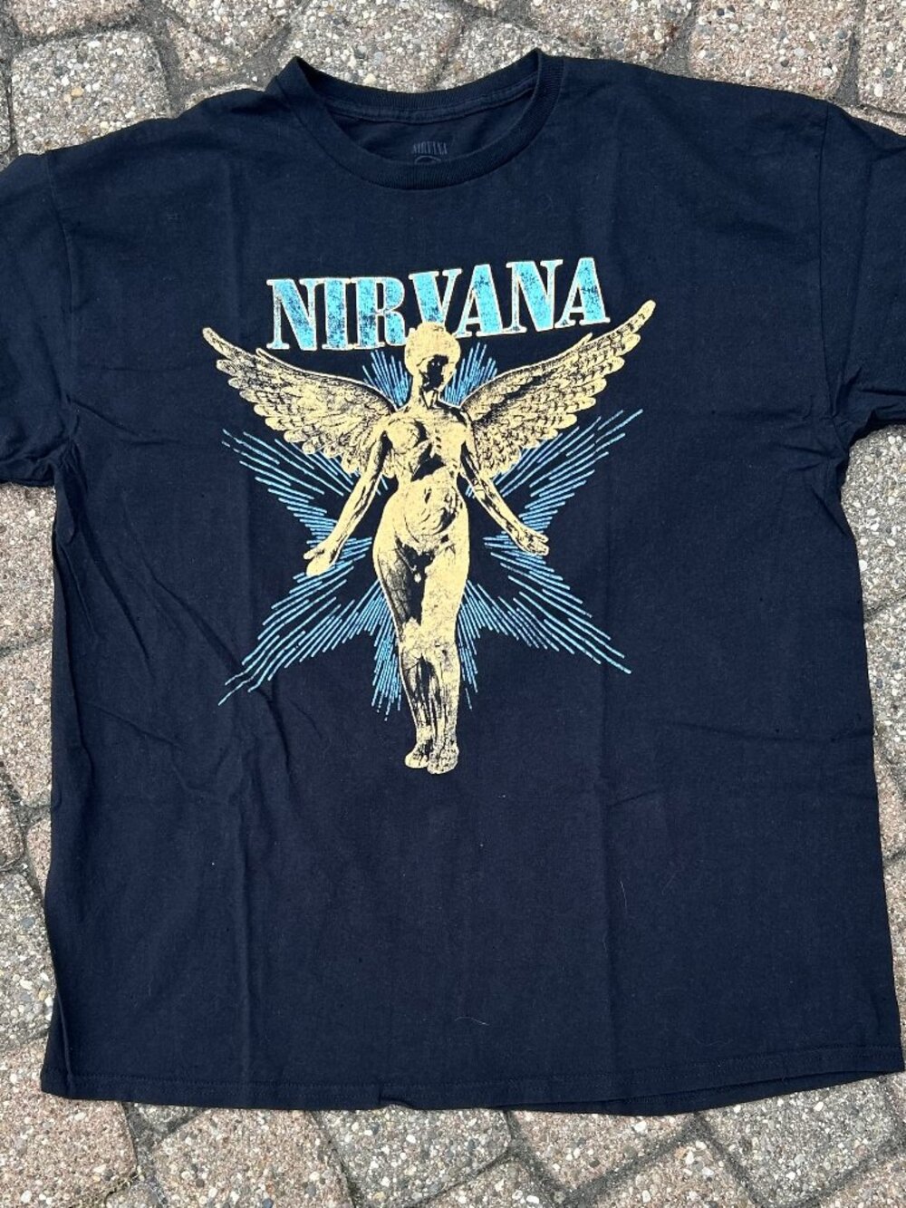 Nirvana In Utero Angel Graphic T-Shirt Size XL Kurt Cobain Band Tee
